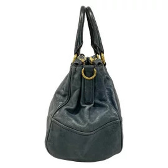 Prada Handbags - Prada Tote Bag Leather Blue Green